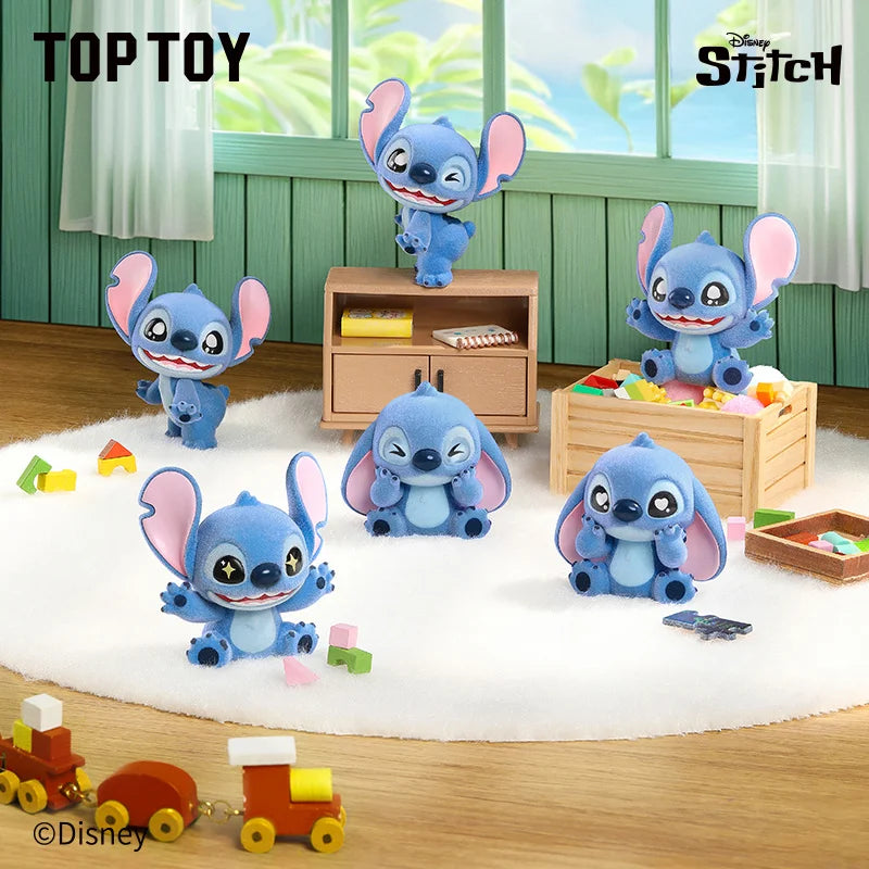 Stitch Flocking Blind Bag Kawaii Mini Beans Desk Decor Collectible Toy for Fans Mystery Gift Box