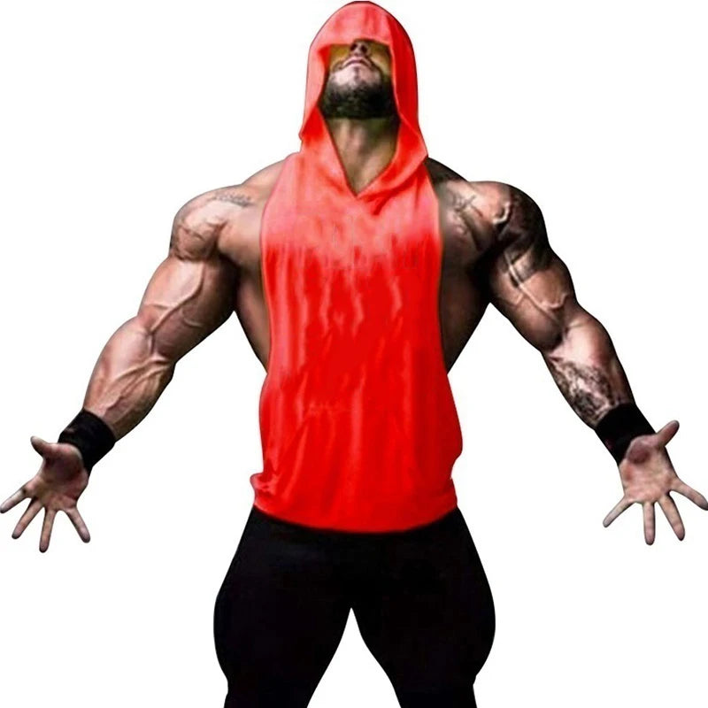 Men Bodybuilding Cotton Skulls Tank Top Gyms Fitness Hooded Vest Sleeveless Shirt Summer Casual Fashion Workout Brand Clothing