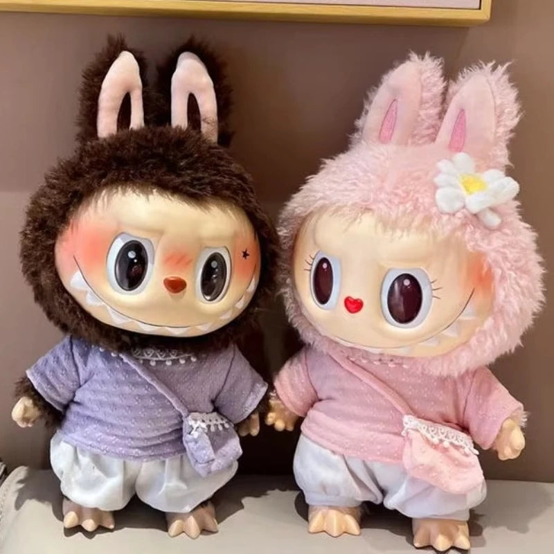 Hot Labubu Doll Clothes Outfit Accessories Knitted Leisure Set For 15-17cm 37-40cm Mini Dolls Clothing Girl Kid Gift Labubu Ropa