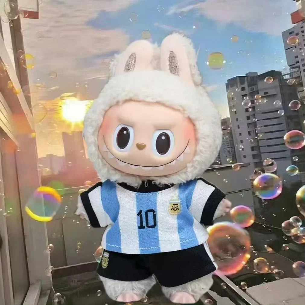 Sale Only Selling Clothes 17cm First Second Generation Labubu Basketball Clothes Cute Doll Decoration Handmade Doll Clothes Gift