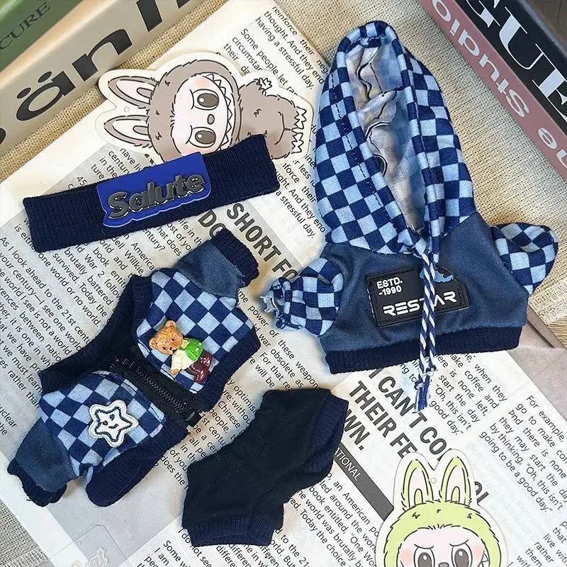 Mini Plush Doll'S Clothes Outfit Accessories For Korea Kpop Exo Labubu V1 V2 Idol Dolls Pit strip climbing suit Clothing Gift