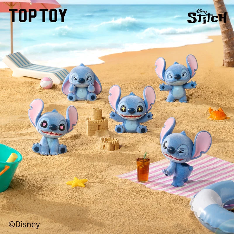 Stitch Flocking Blind Bag Kawaii Mini Beans Desk Decor Collectible Toy for Fans Mystery Gift Box