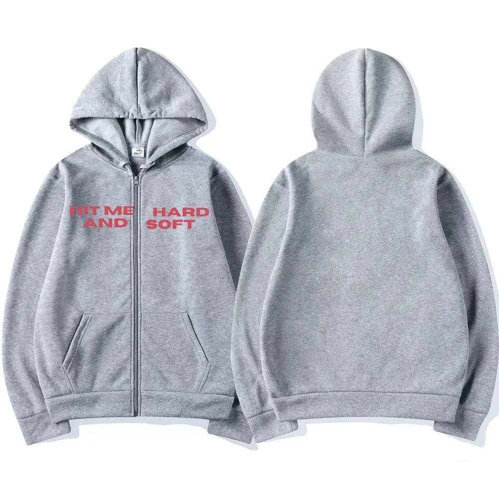 Hit Me Hard and Soft 2025 Tour Zipper Hoodies Fans Gift Men Women Clothing Pullovers Fashion Hip Hop Zip Up Sweatshirts Jackets