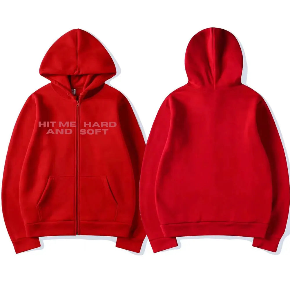 Hit Me Hard and Soft 2025 Tour Zipper Hoodies Fans Gift Men Women Clothing Pullovers Fashion Hip Hop Zip Up Sweatshirts Jackets