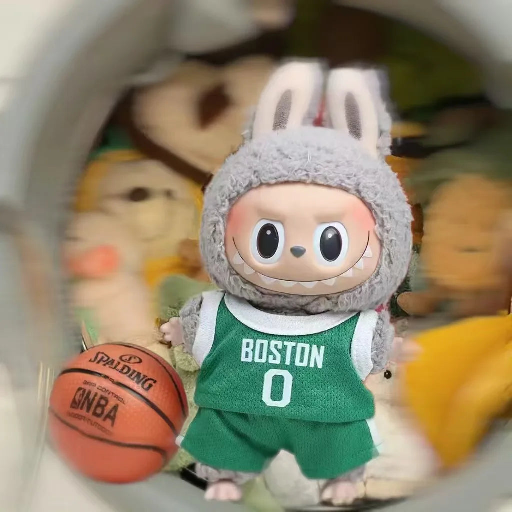 Sale Only Selling Clothes 17cm First Second Generation Labubu Basketball Clothes Cute Doll Decoration Handmade Doll Clothes Gift