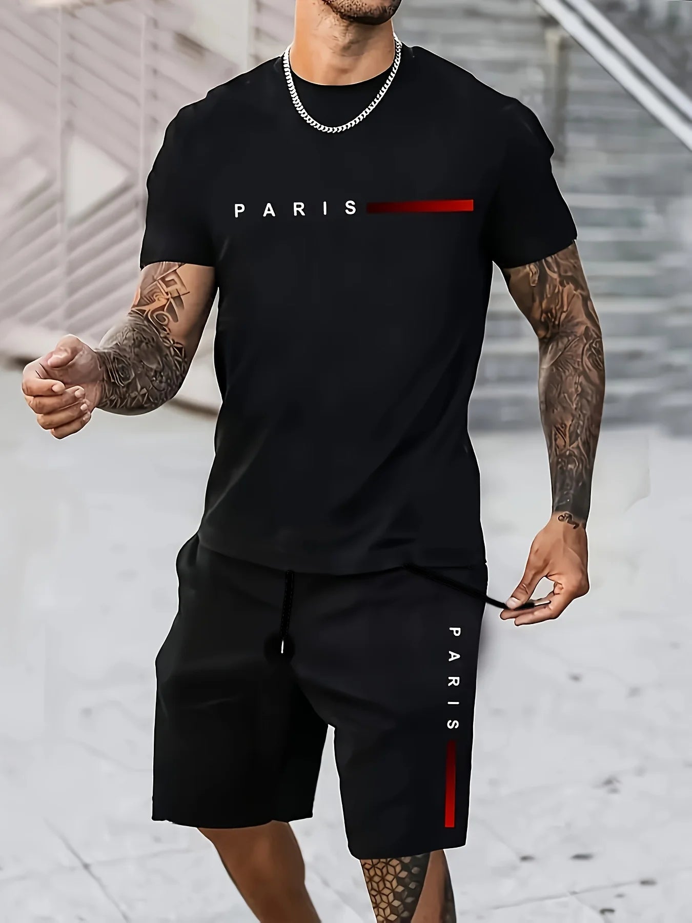 Men Sets 2025 Summer Men Clothing Casual Tshirt +Short Two-piece Oversize Men's Short Sleeve Breathable Sports Suit 2-piece Set