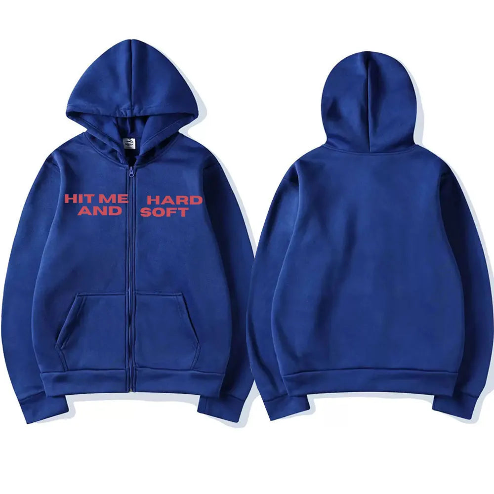 Hit Me Hard and Soft 2025 Tour Zipper Hoodies Fans Gift Men Women Clothing Pullovers Fashion Hip Hop Zip Up Sweatshirts Jackets