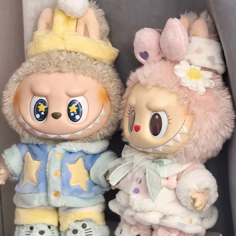 For Mokoko Sweetheart Generation 1 Labubu Doll Clothes 38cm Pajamas For Medium-Sized Vinyl Big Labubu Dolls Clothes Toy Gift