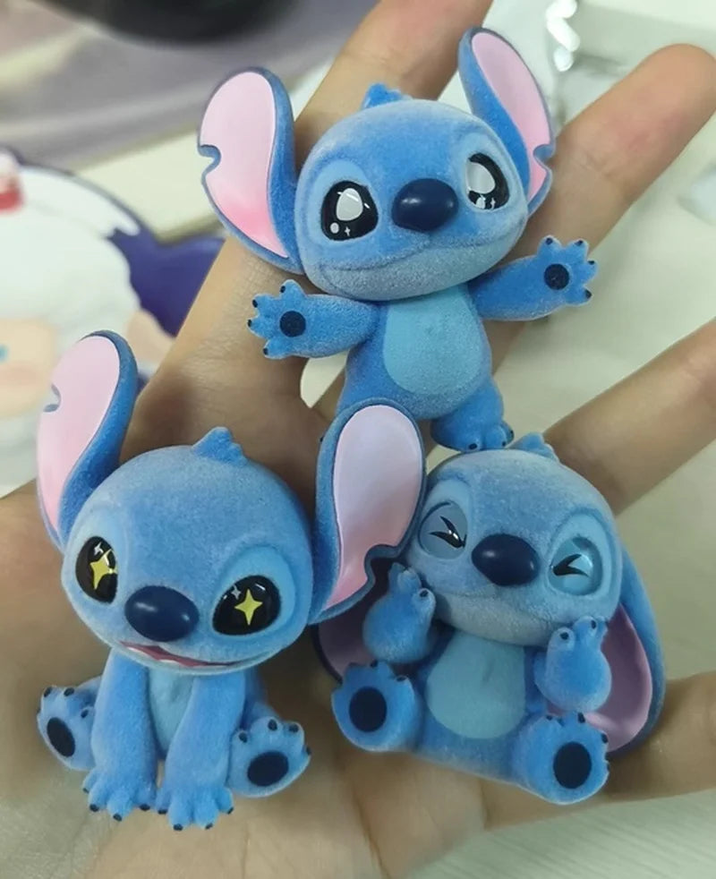 Stitch Flocking Blind Bag Kawaii Mini Beans Desk Decor Collectible Toy for Fans Mystery Gift Box