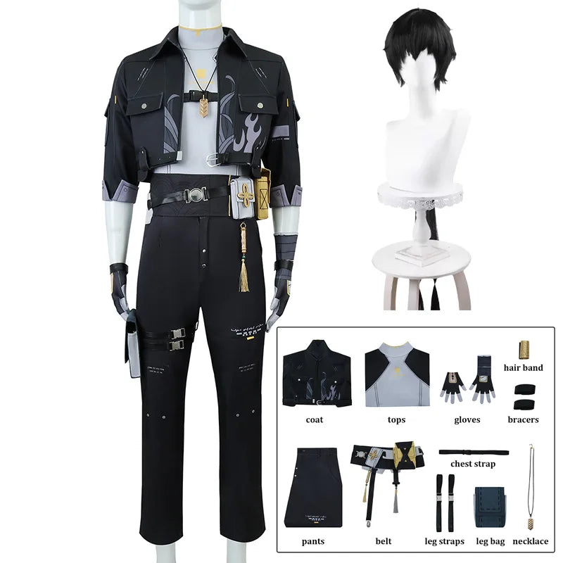 Male Rover Cosplay Wuthering Waves Cosplay Costume Wig Men Suits Halloween Carnival Party Role Playing Outfits Clothing