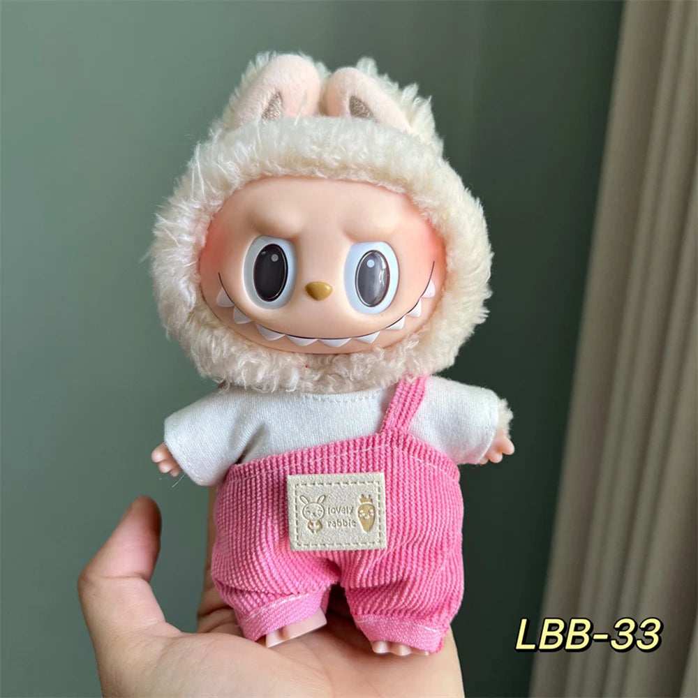 Mini Doll Clothing Accessories For 17cm Labubu Idol Cool and Handsome Clothing Sweet Fluffy Skirt Gift