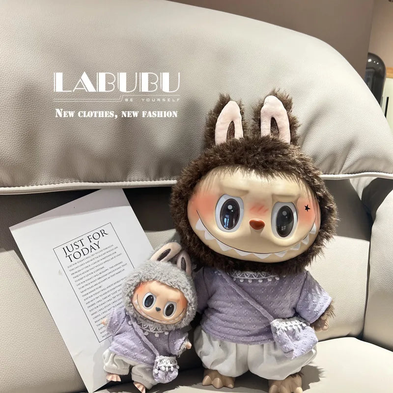 Hot Labubu Doll Clothes Outfit Accessories Knitted Leisure Set For 15-17cm 37-40cm Mini Dolls Clothing Girl Kid Gift Labubu Ropa