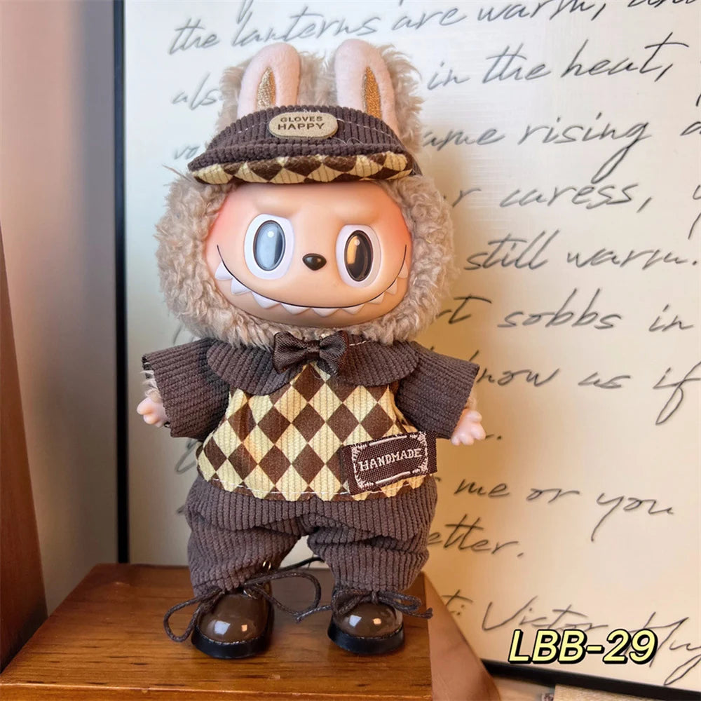 Mini Doll Clothing Accessories For 17cm Labubu Idol Cool and Handsome Clothing Sweet Fluffy Skirt Gift