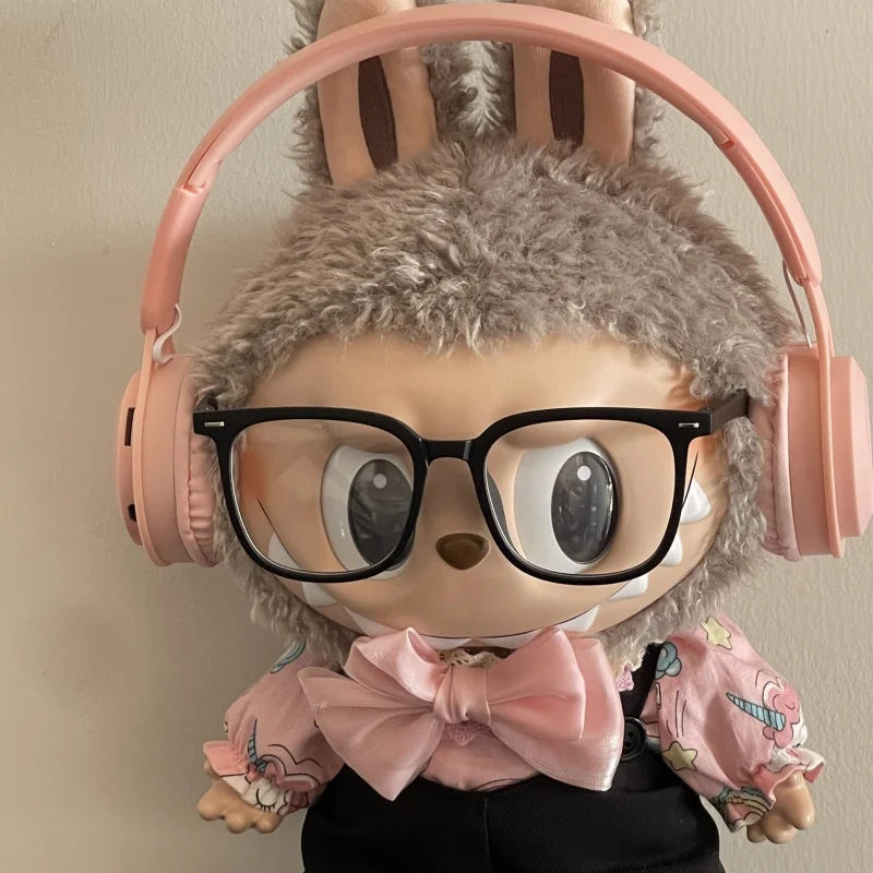 Only Clothes Pink Canvas Overalls Set For 38cm Labubu Mokoko Replacement Accessries Outfit Doll Suit Kids Toy Gifts