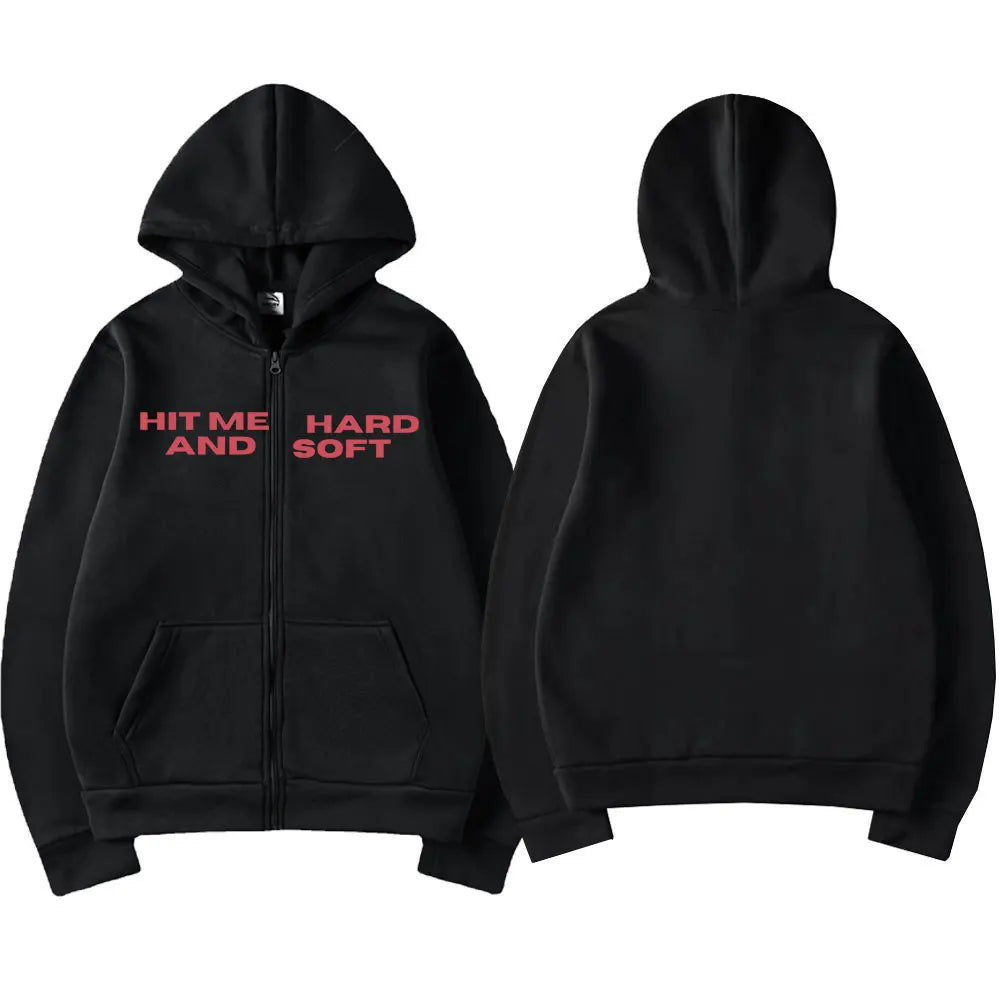 Hit Me Hard and Soft 2025 Tour Zipper Hoodies Fans Gift Men Women Clothing Pullovers Fashion Hip Hop Zip Up Sweatshirts Jackets