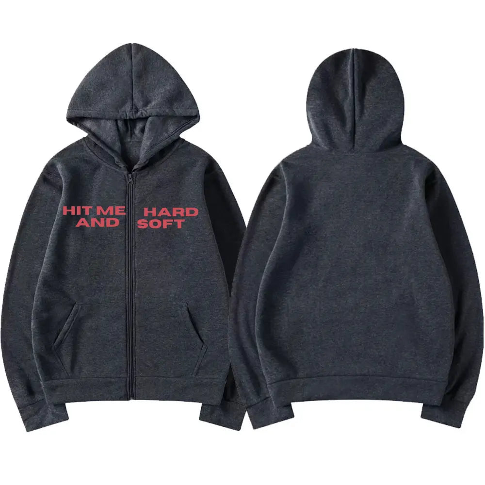 Hit Me Hard and Soft 2025 Tour Zipper Hoodies Fans Gift Men Women Clothing Pullovers Fashion Hip Hop Zip Up Sweatshirts Jackets