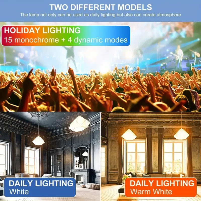 E27 RGB LED Light Bulb White Lamp Spotlight 220V with IR Remote Control Color Changing Multicolor for Bedroom Party Home Decor