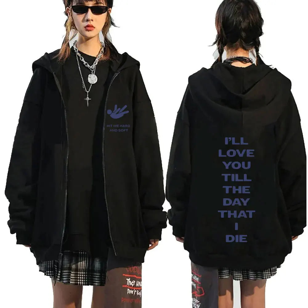 Hit Me Hard and Soft 2025 Tour Zipper Hoodies Fans Gift Men Women Clothing Pullovers Fashion Hip Hop Zip Up Sweatshirts Jackets