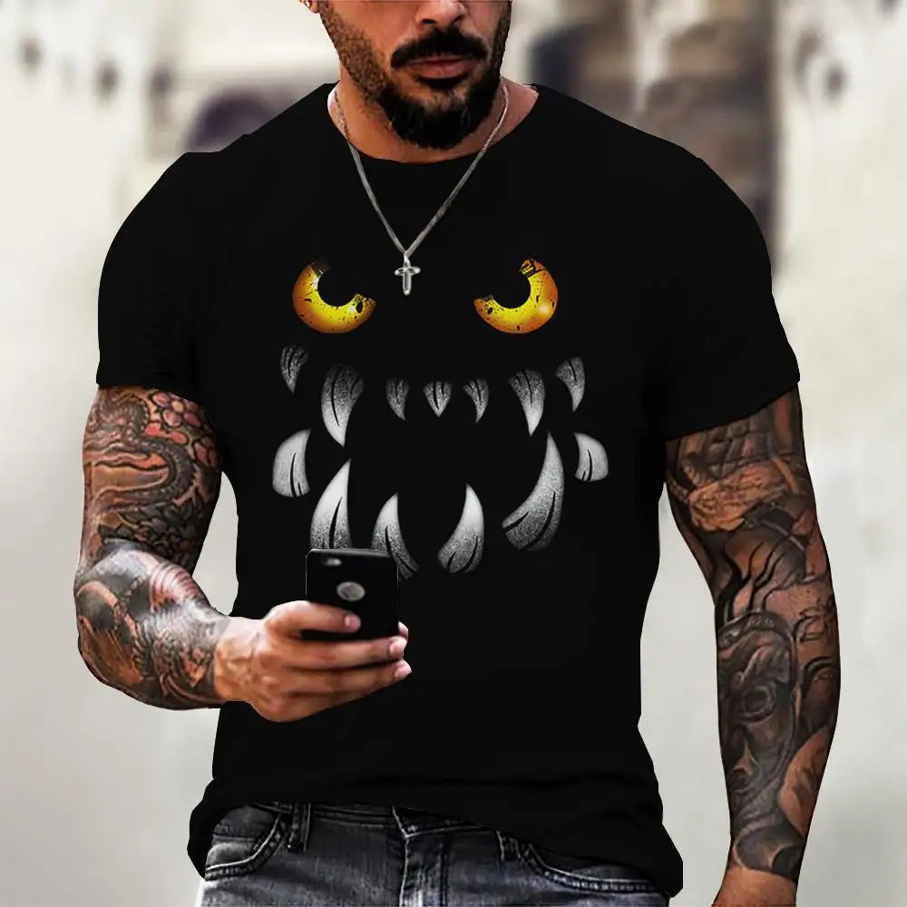 Devil Graphics T-Shirt Casual Men's Short Sleeved Tees Summer Mens Clothing Loose T-Shirt For Male Oversized Tops Streetwear 5XL