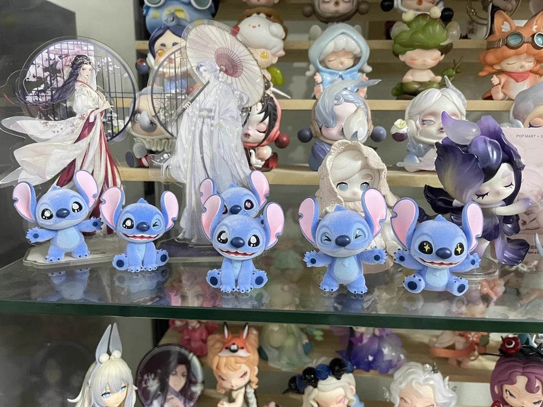 Stitch Flocking Blind Bag Kawaii Mini Beans Desk Decor Collectible Toy for Fans Mystery Gift Box